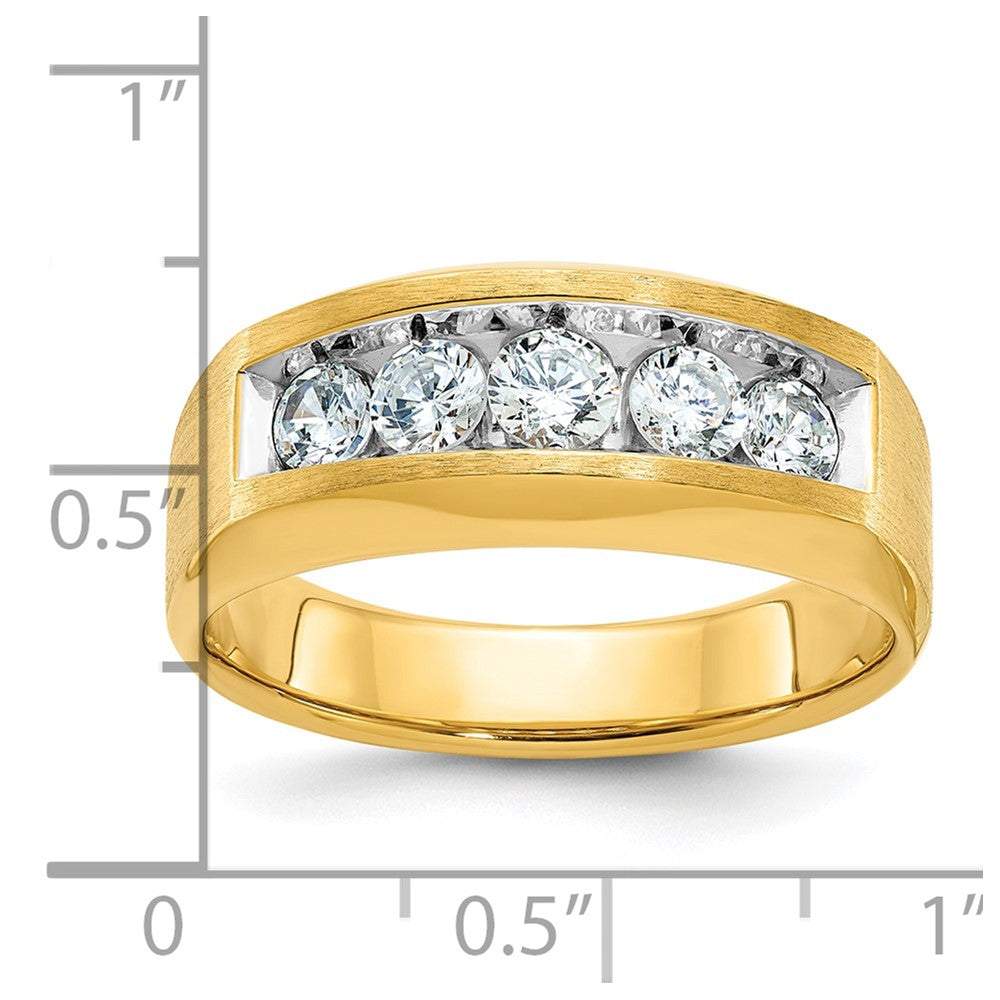14k IBGoodman Men's Polished and Satin 5-Stone Ring Mounting
