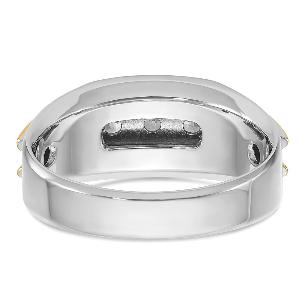 14k Two-tone IBGoodman Men's Polished 3-Stone Ring Mounting