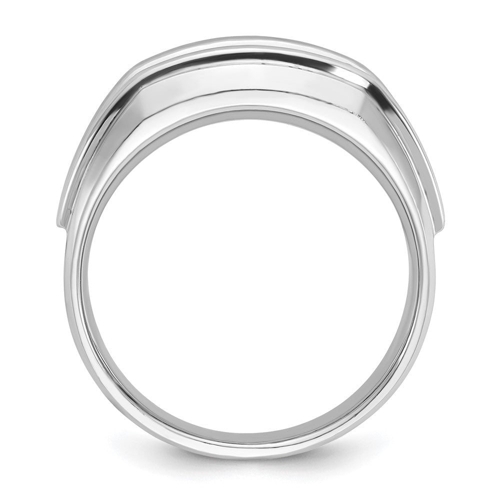 14k White Gold IBGoodman Men's 1 carat Diamond Complete Ring