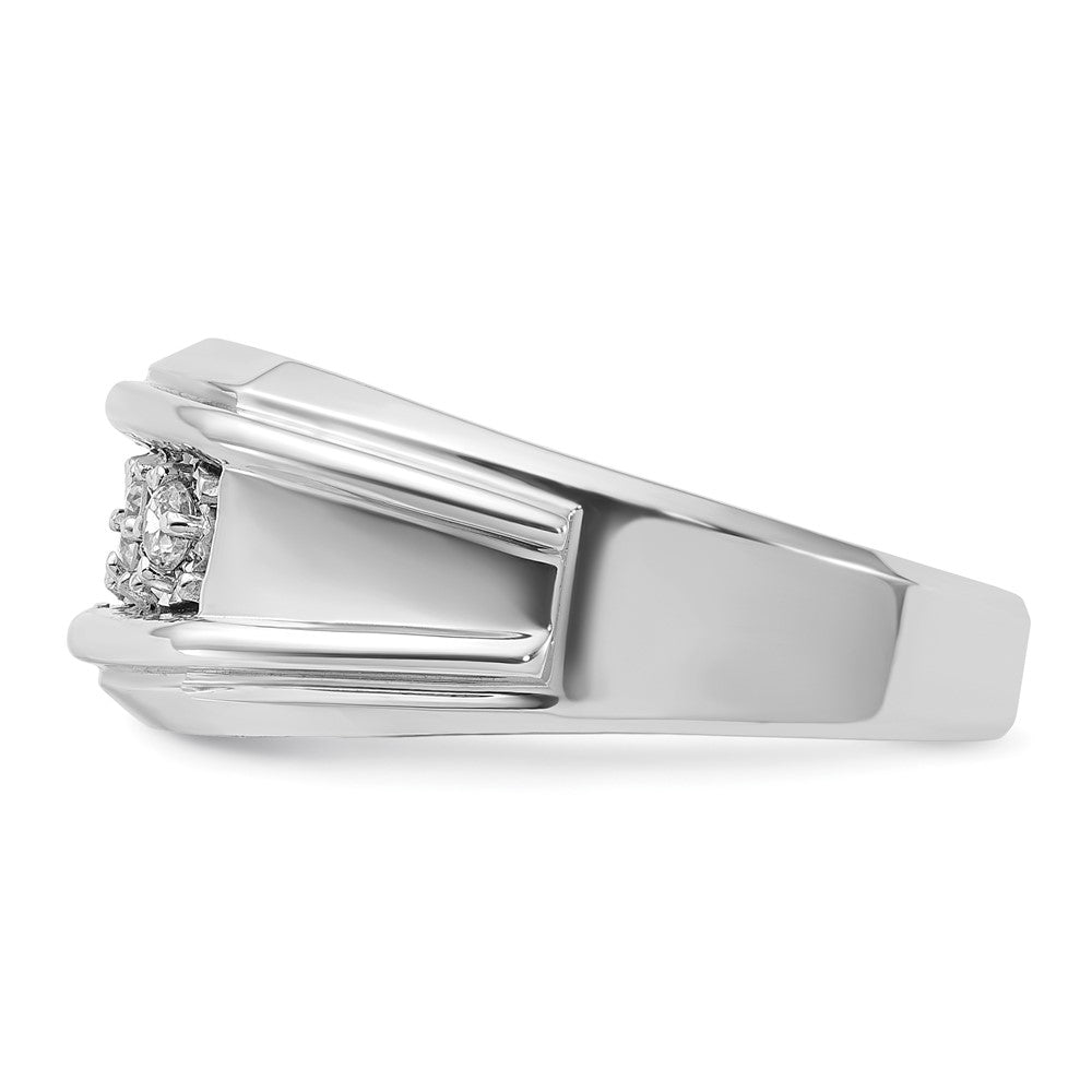 14k White Gold IBGoodman Men's 1 carat Diamond Complete Ring