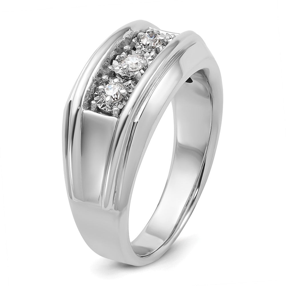 14k White Gold IBGoodman Men's 1 carat Diamond Complete Ring