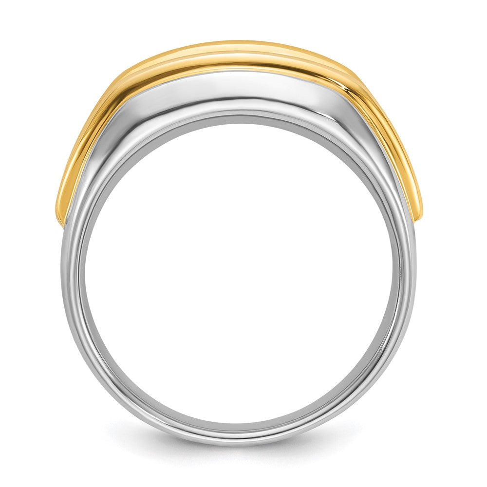 14k Two-tone IBGoodman Men's 1 carat Diamond Complete Ring