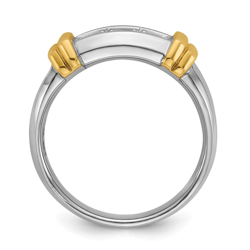 14k Two-tone IBGoodman Men's Polished 3-Stone Ring Mounting