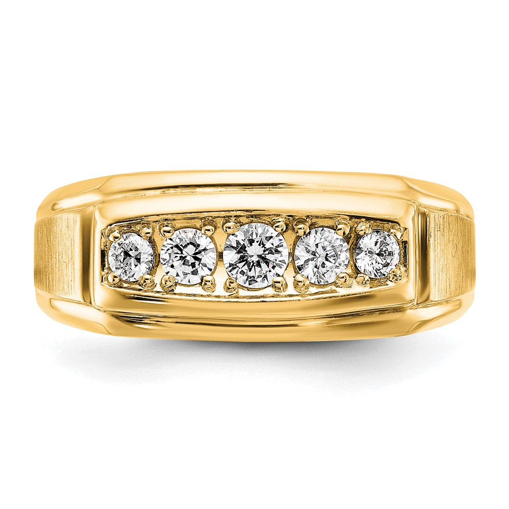 IBGoodman 14k Polished and Satin Five Stone Men's Ring Mounting