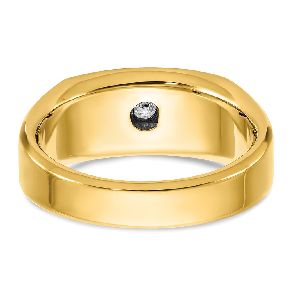 IBGoodman 14k with White Rhodium Men's Polished and Satin 5-Stone 1/2 Carat AA Quality Diamond Ring