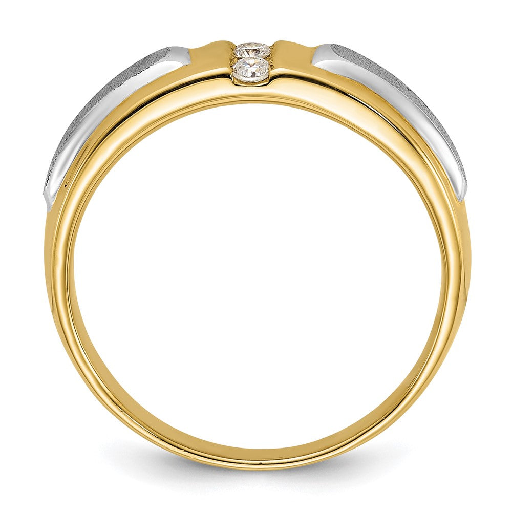 IBGoodman 14k Two-tone Polished and Satin Men's Three Stone Ring Mounting