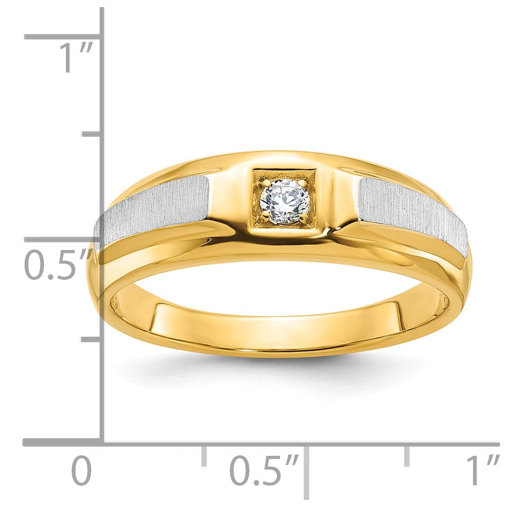 14k Two-tone IBGoodman Men's Polished and Satin Diamond Ring Mounting