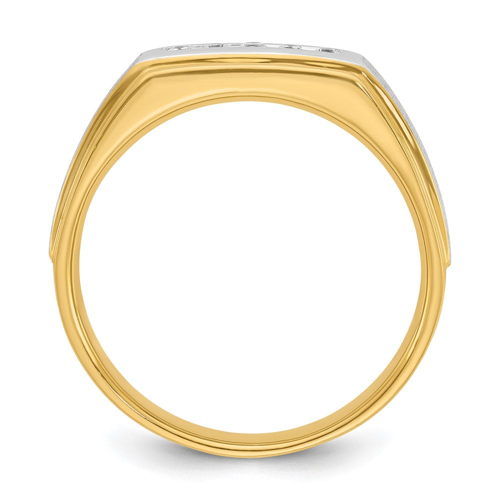 IBGoodman 14k with White Rhodium Men's Polished and Satin 5-Stone 1/10 Carat AA Quality Diamond Ring