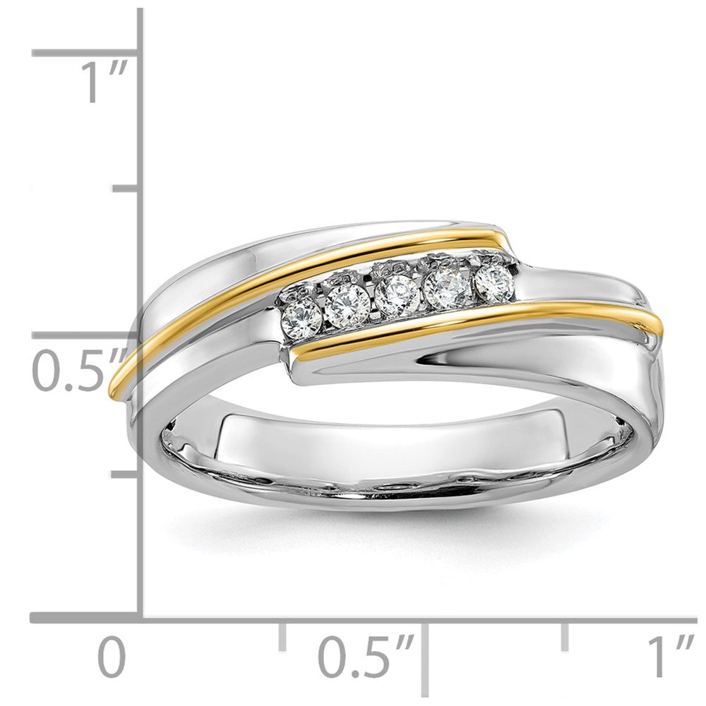 IBGoodman 14k Two-tone Polished Men's Five Stone Ring Mounting