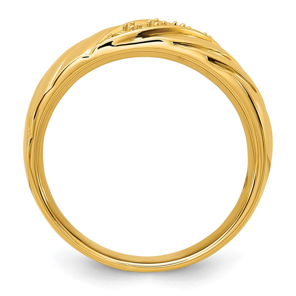 IBGoodman 14k with White Rhodium Polished and Grooved Men's Ring Mounting