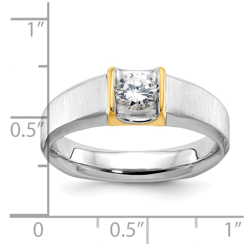 14k Two-tone IBGoodman Men's 1/2 carat Diamond Complete Ring