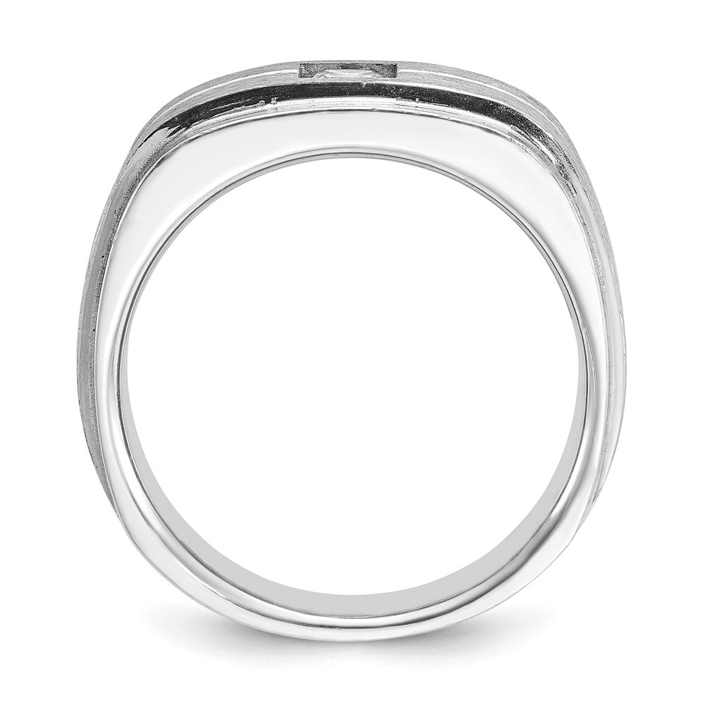 14k White Gold IBGoodman Men's Polished and Satin Diamond Ring Mounting
