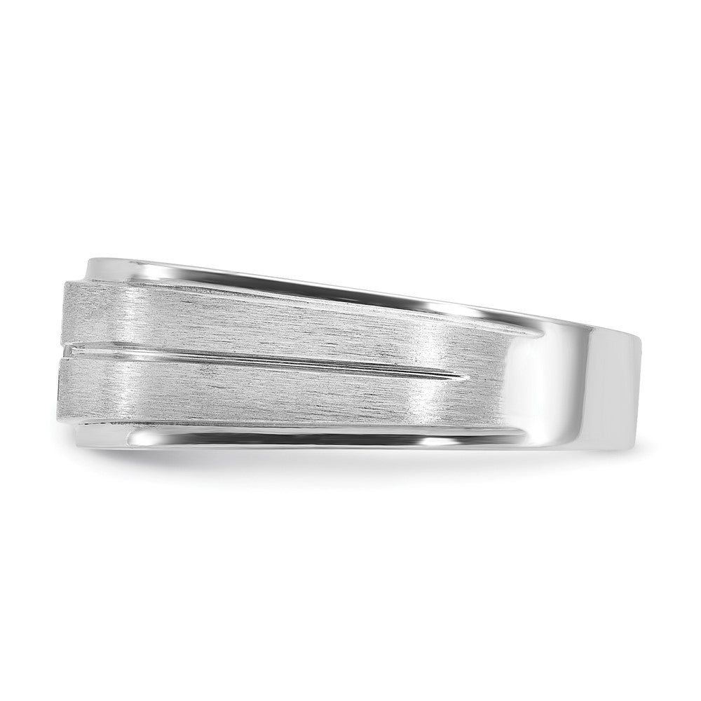 14k White Gold IBGoodman Men's Polished and Satin Diamond Ring Mounting