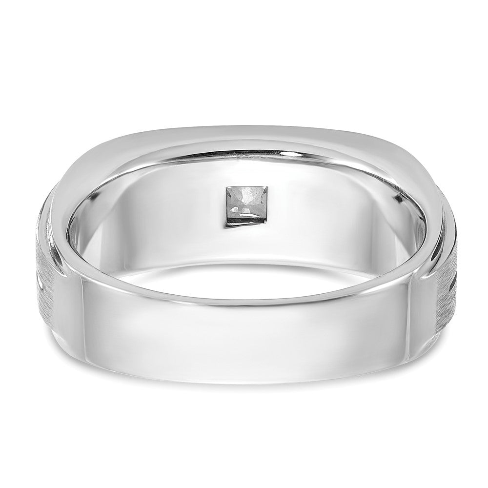 14k White Gold IBGoodman Men's Polished and Satin Diamond Ring Mounting