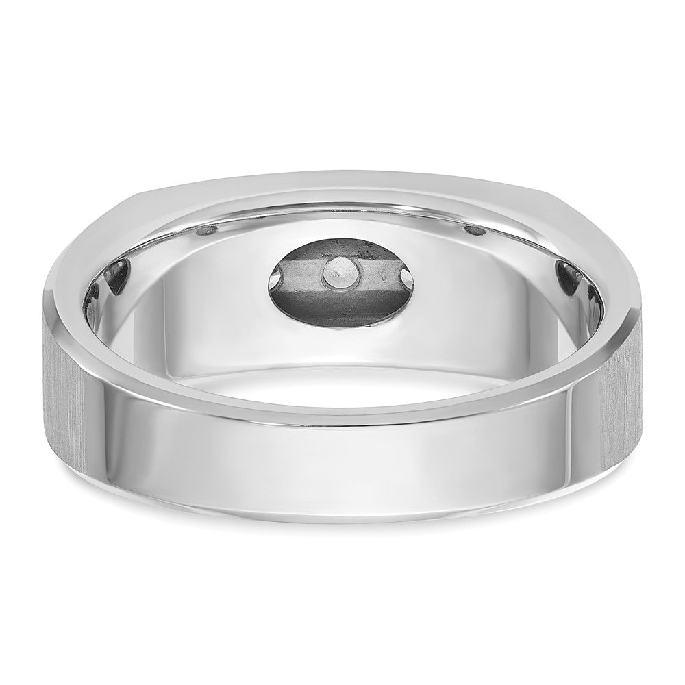 14k White Gold IBGoodman Men's Polished & Satin 5-Stone Ring Mounting