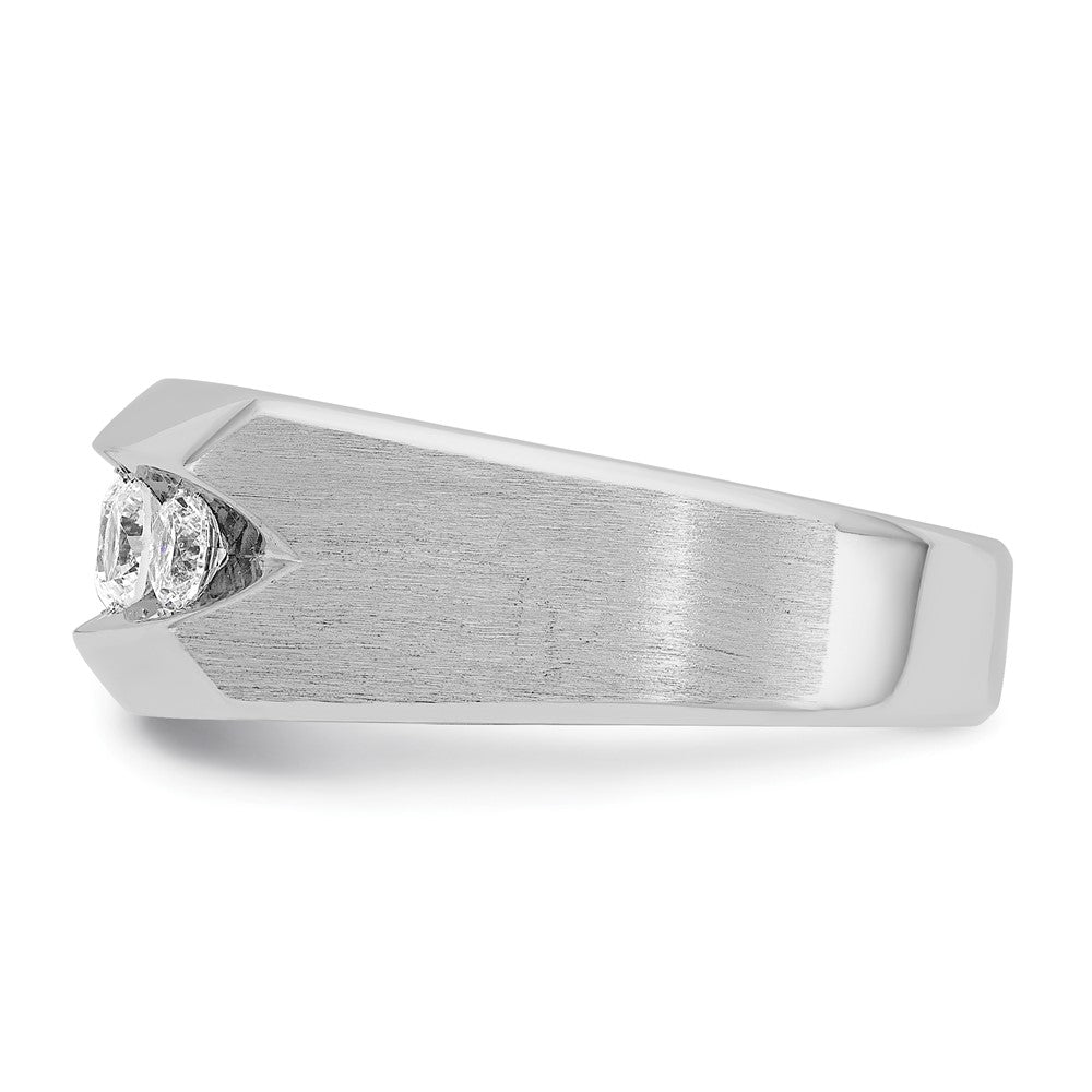 14k White Gold IBGoodman Men's Polished & Satin 5-Stone Ring Mounting