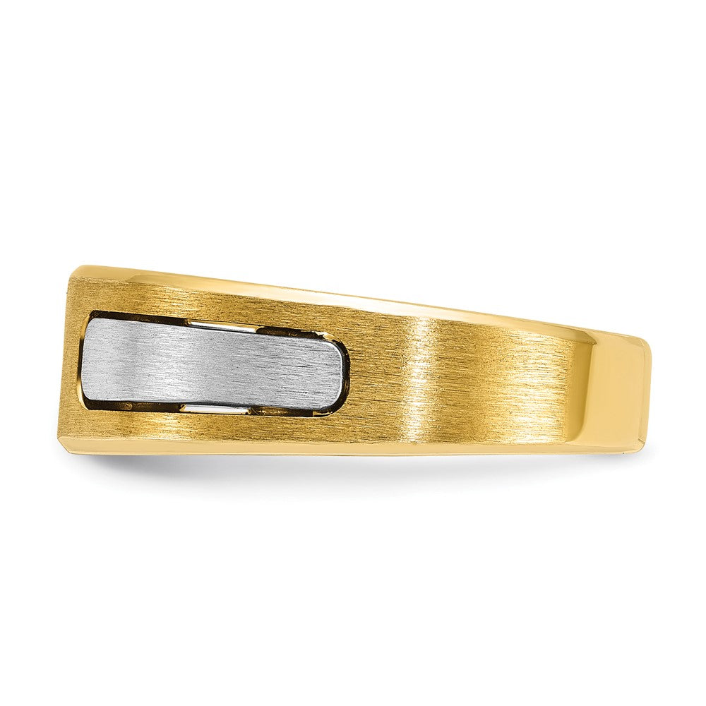 14k Two-tone IBGoodman Men's Polished and Satin Diamond Ring Mounting