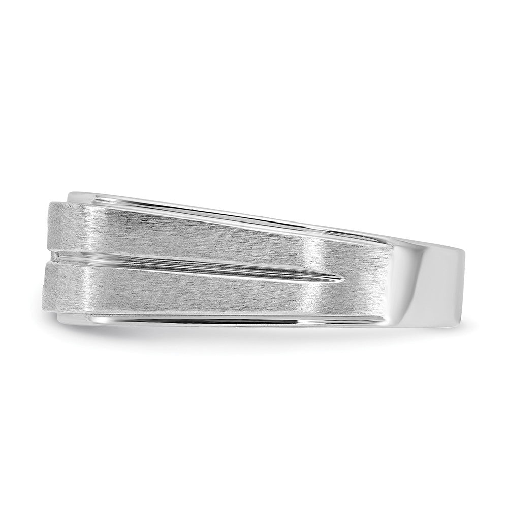 14k White Gold IBGoodman Men's Polished and Satin Diamond Ring Mounting