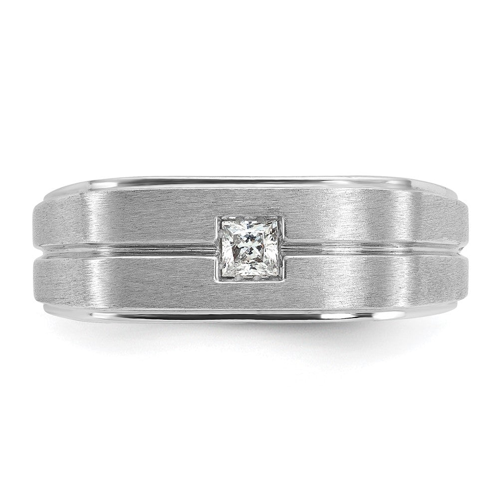 14k White Gold IBGoodman Men's Polished and Satin Diamond Ring Mounting