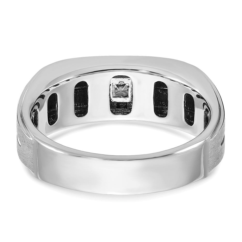 14k White Gold IBGoodman Men's Polished and Satin Diamond Ring Mounting