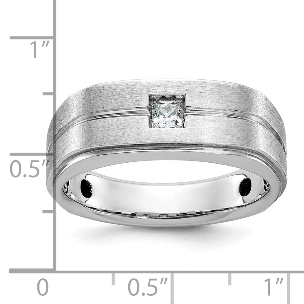 14k White Gold IBGoodman Men's Polished and Satin Diamond Ring Mounting