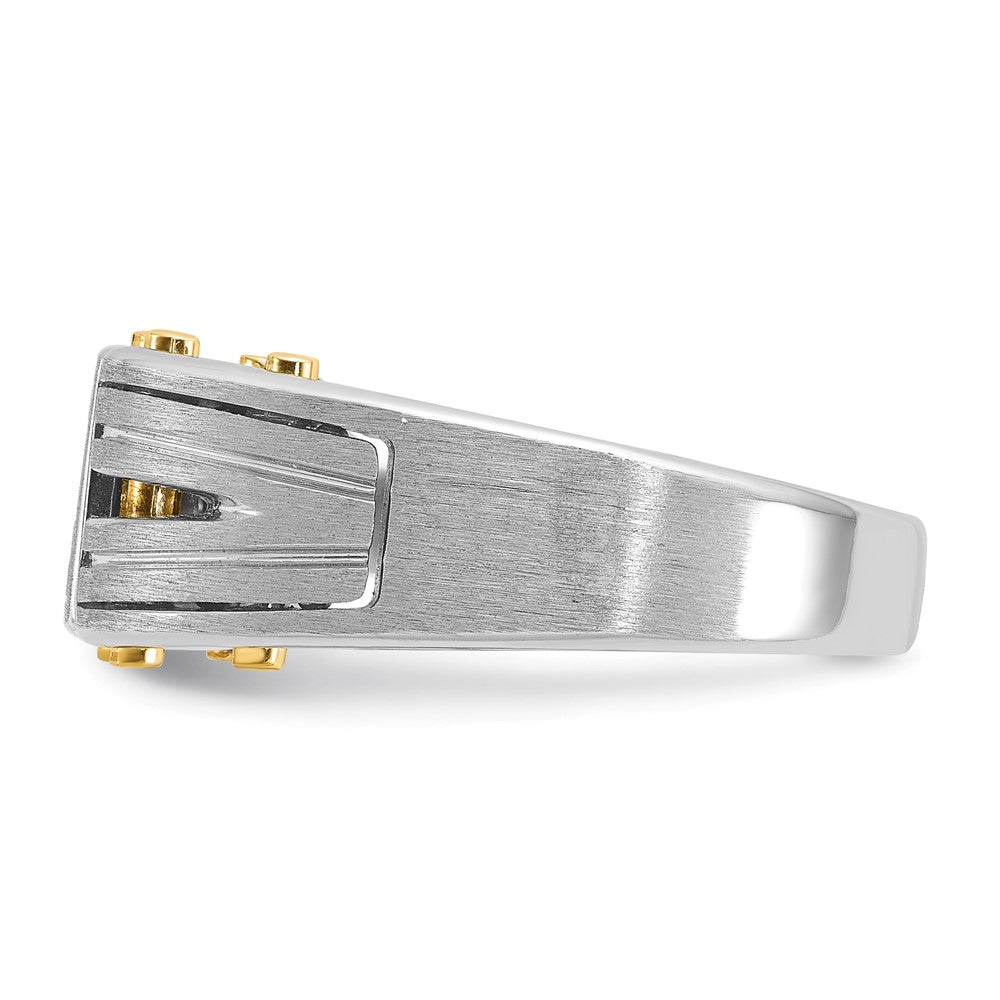 14k Two-tone IBGoodman Men's Polished and Satin Diamond Ring Mounting