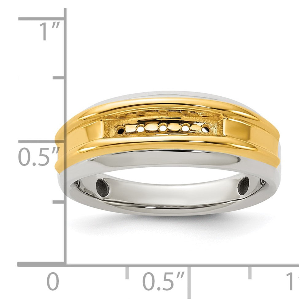 IBGoodman 14k Two-tone Five Stone Polished Men's Ring Mounting