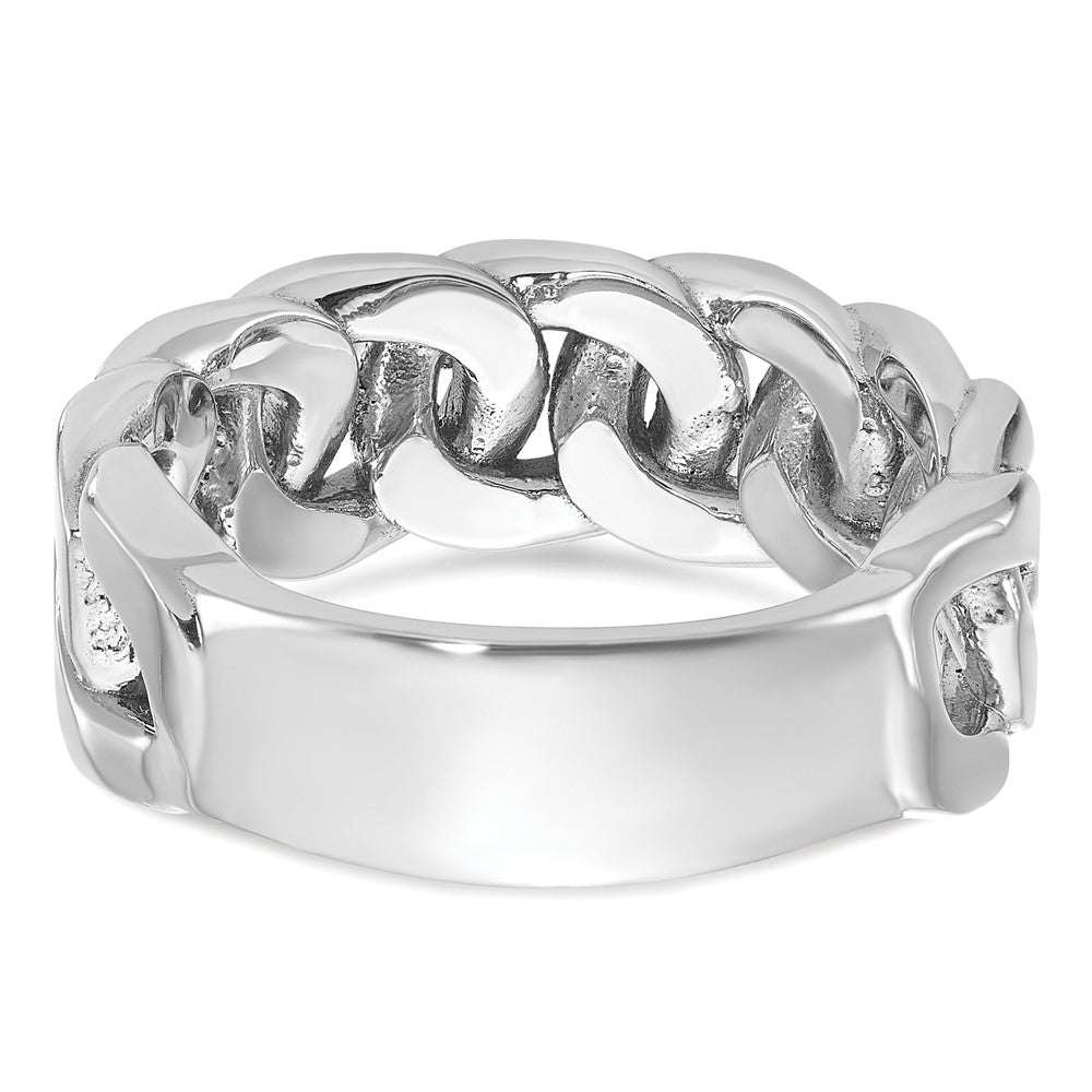 10k White Gold IBGoodman Men's Cuban Link Design Diamond Complete Ring