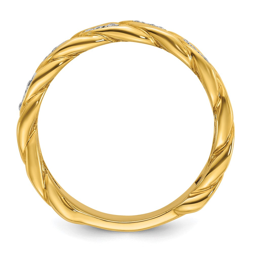 14k IBGoodman Men's Link Design 1/8 carat Diamond Complete Ring