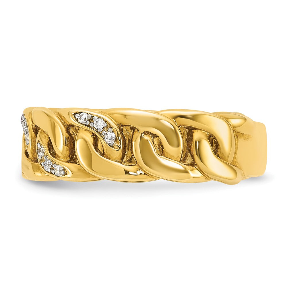 14k IBGoodman Men's Link Design 1/8 carat Diamond Complete Ring