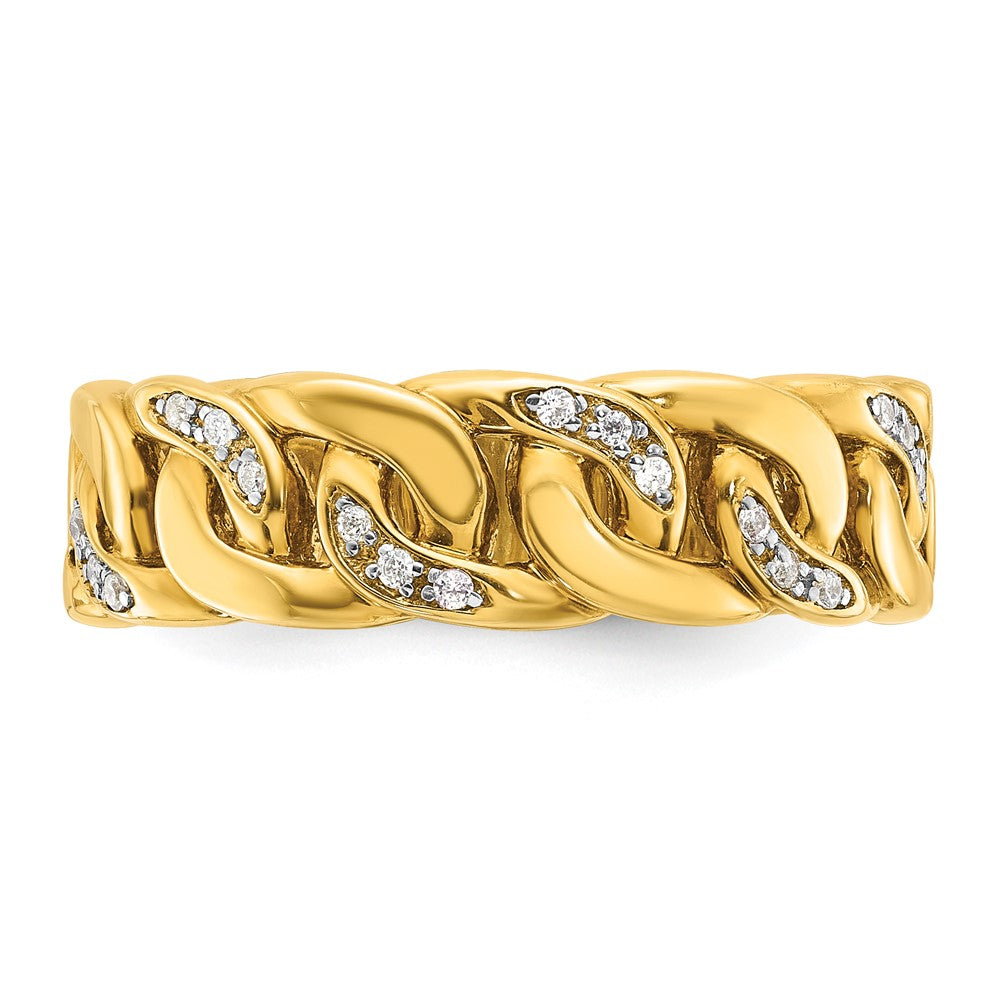 14k IBGoodman Men's Link Design 1/8 carat Diamond Complete Ring