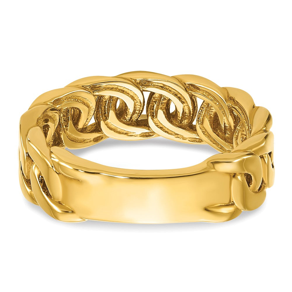 14k IBGoodman Men's Link Design 1/8 carat Diamond Complete Ring