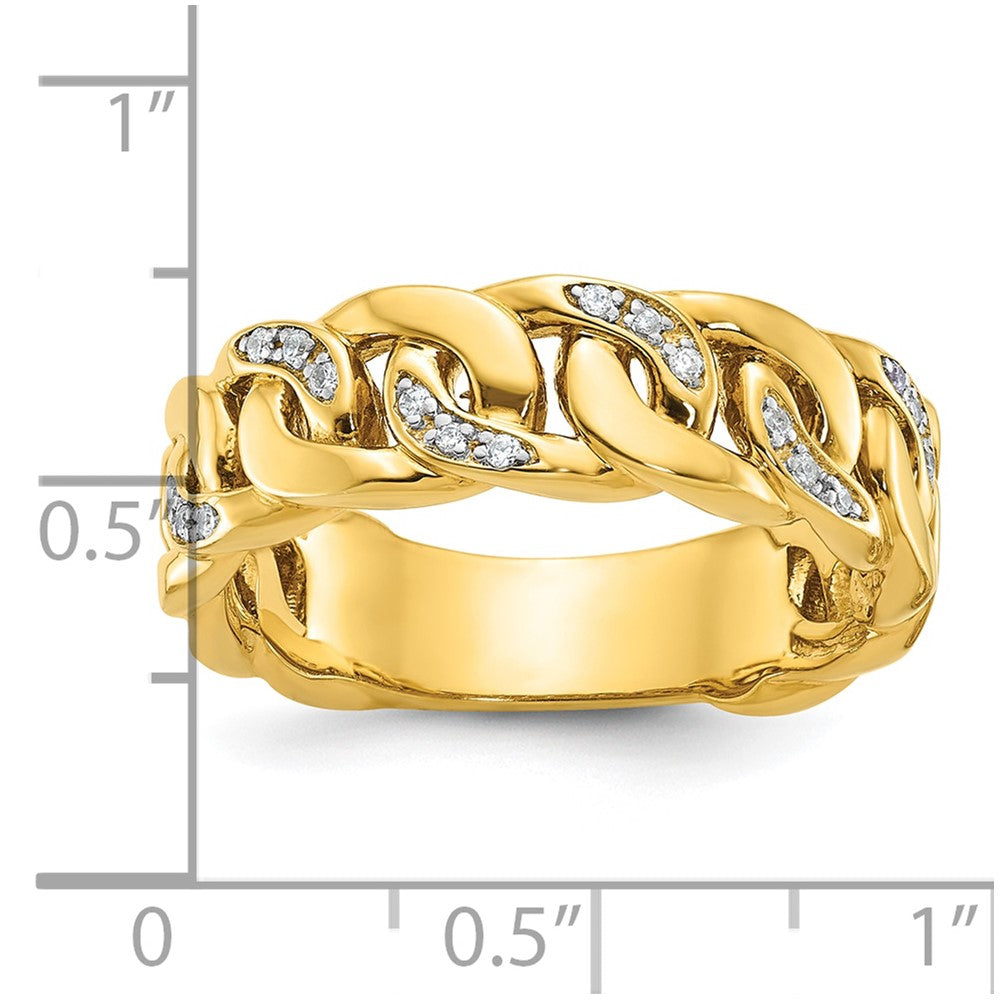 14k IBGoodman Men's Link Design 1/8 carat Diamond Complete Ring