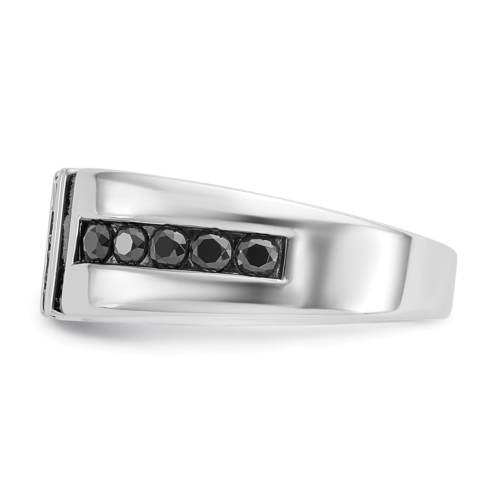 IBGoodman 14k White Gold Men's Polished and Grooved Ring Mounting