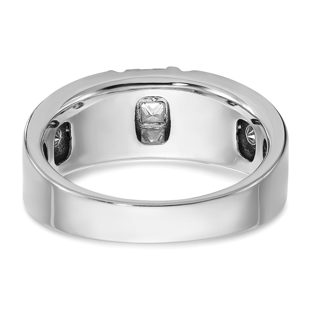 IBGoodman 14k White Gold Men's Polished and Grooved Ring Mounting