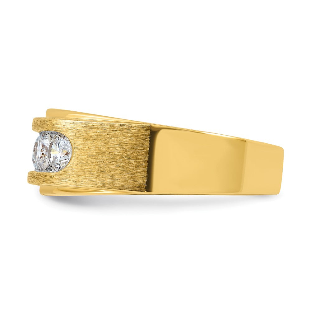IBGoodman 14k Men's Polished and Brushed 5-Stone 1 Carat AA Quality Diamond Ring