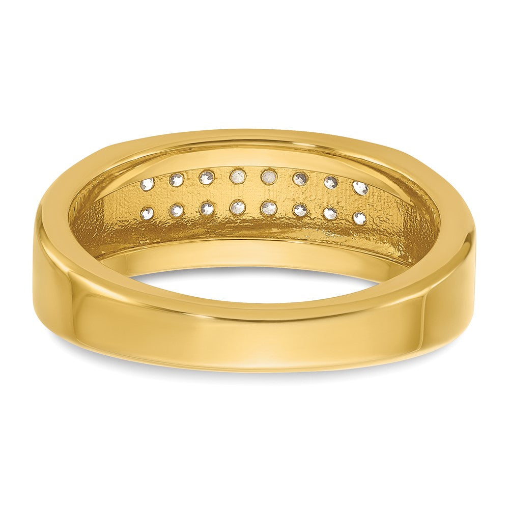 10k IBGoodman Men's Polished 2-Row Ring Mounting