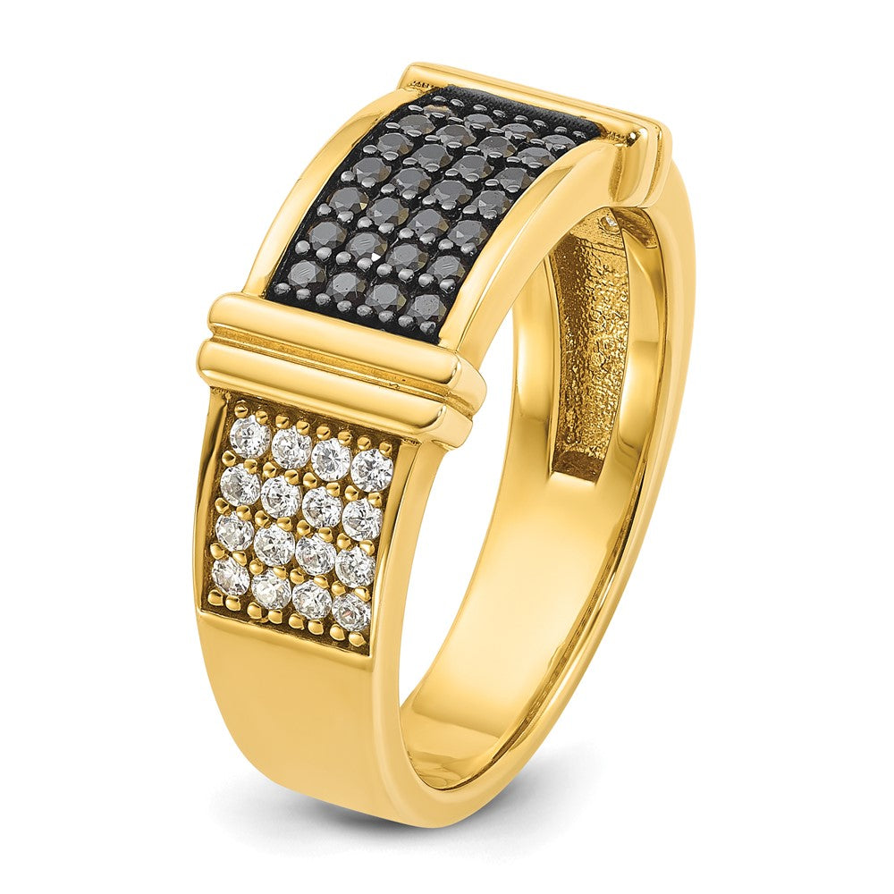 14k IBGoodman Men's 5/8 carat Black and White Diamond Complete Ring