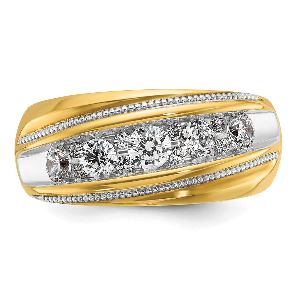 14k IBGoodman Men's Polished and Milgrain Ring Mounting