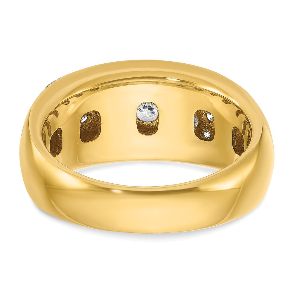 14k IBGoodman Men's Polished and Milgrain Ring Mounting