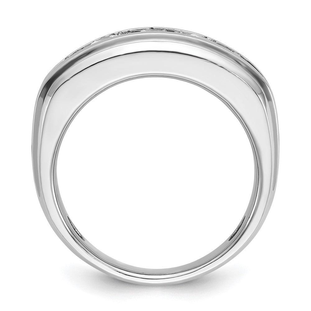 IBGoodman 14k White Gold Men's Polished and Grooved 1 3/4 Carat AA Quality Diamond Ring
