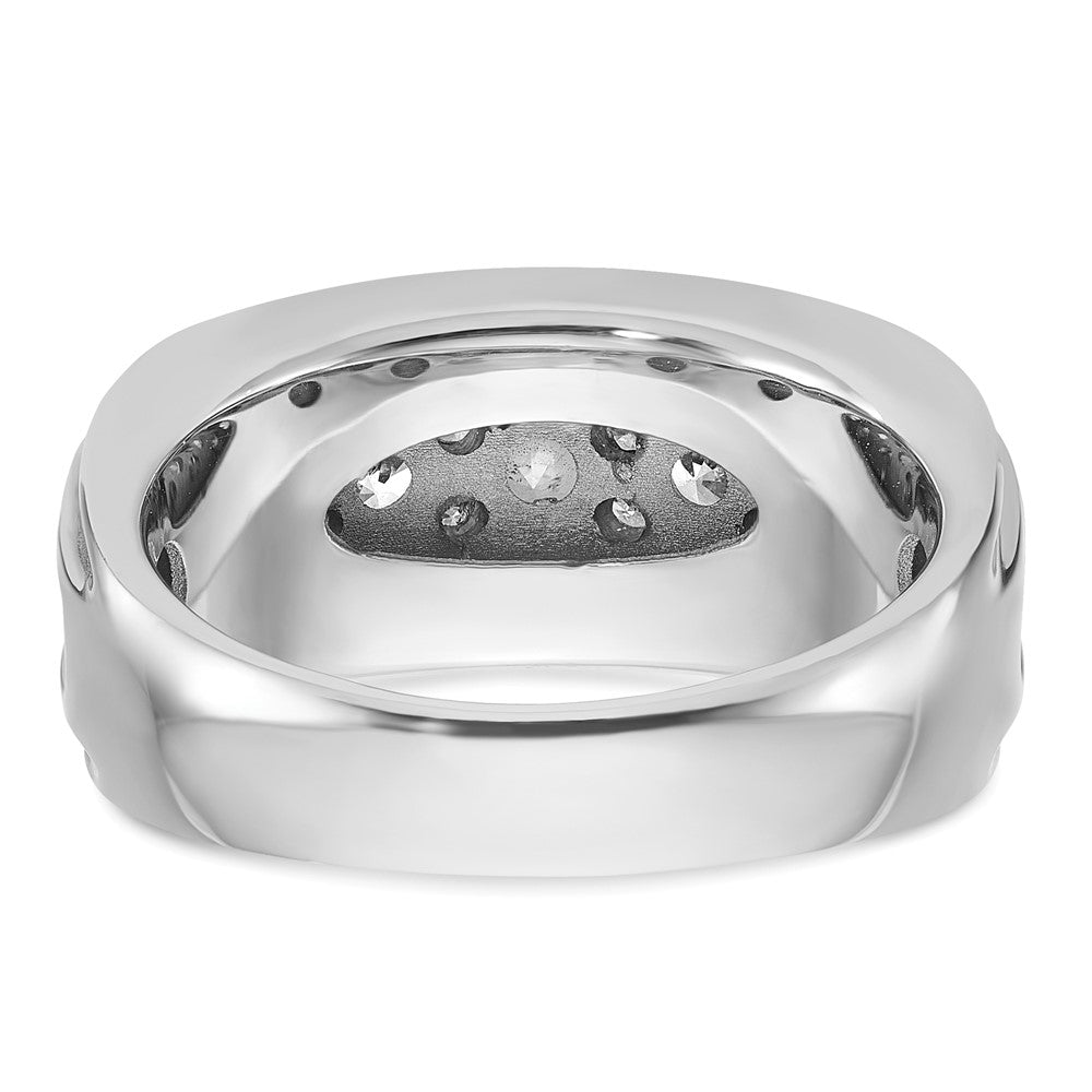 14k White Gold IBGoodman Men's Polished and Grooved Ring Mounting