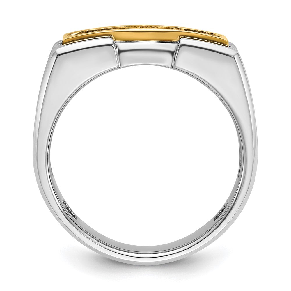 IBGoodman 14k Two-tone Men's Polished and Grooved 5-Stone Ring Mounting