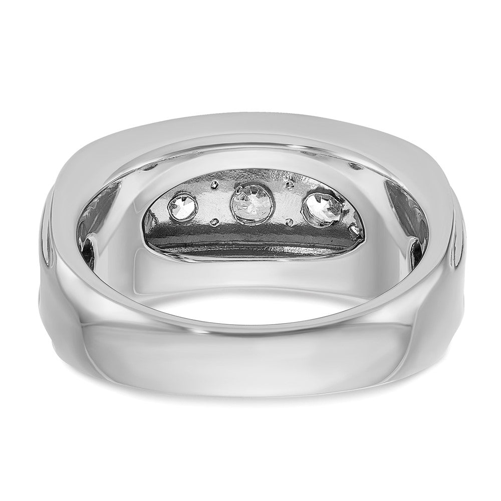 14k White Gold IBGoodman Men's Polished and Grooved Ring Mounting
