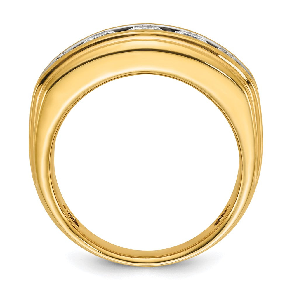 14k IBGoodman Men's Polished and Grooved Ring Mounting