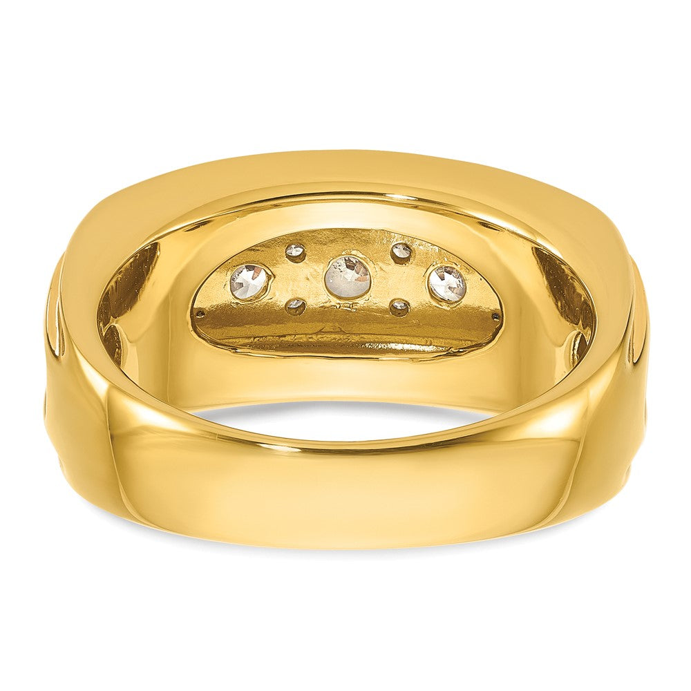 14k IBGoodman Men's Polished and Grooved Ring Mounting