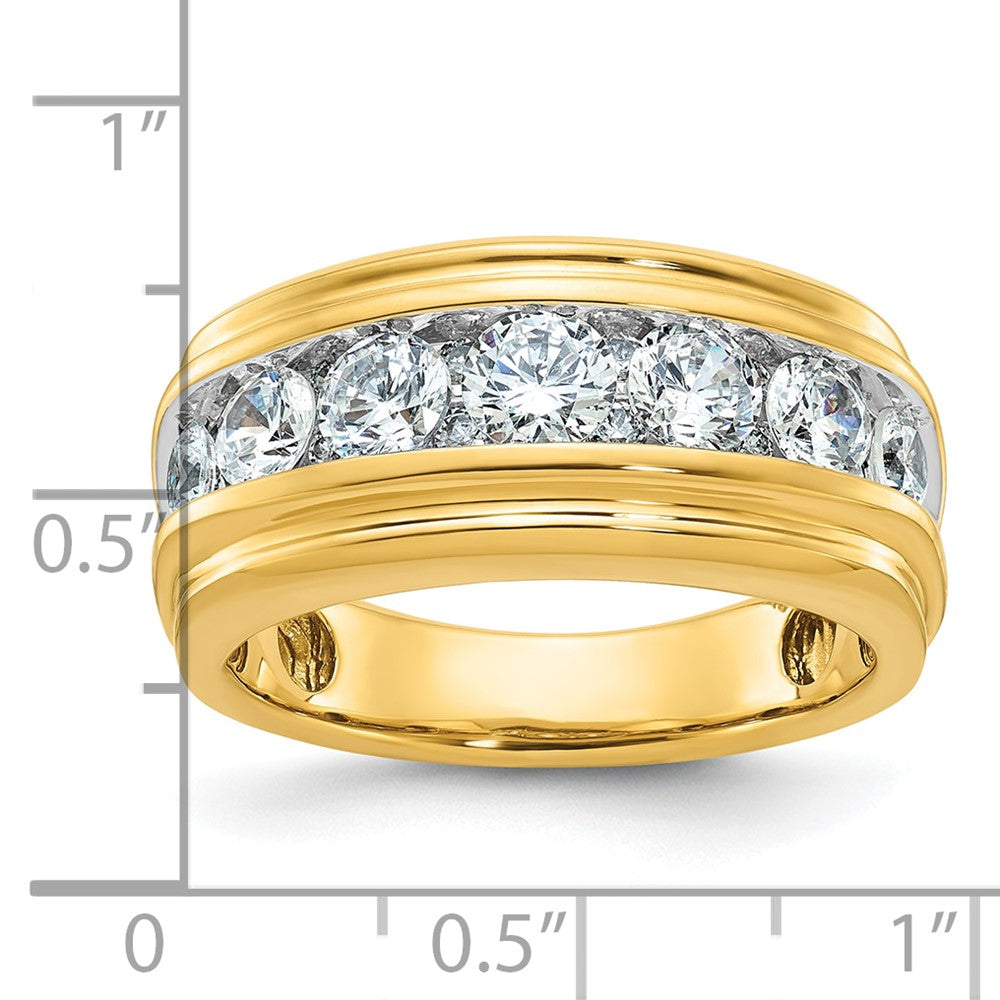 14k IBGoodman Men's Polished and Grooved Ring Mounting