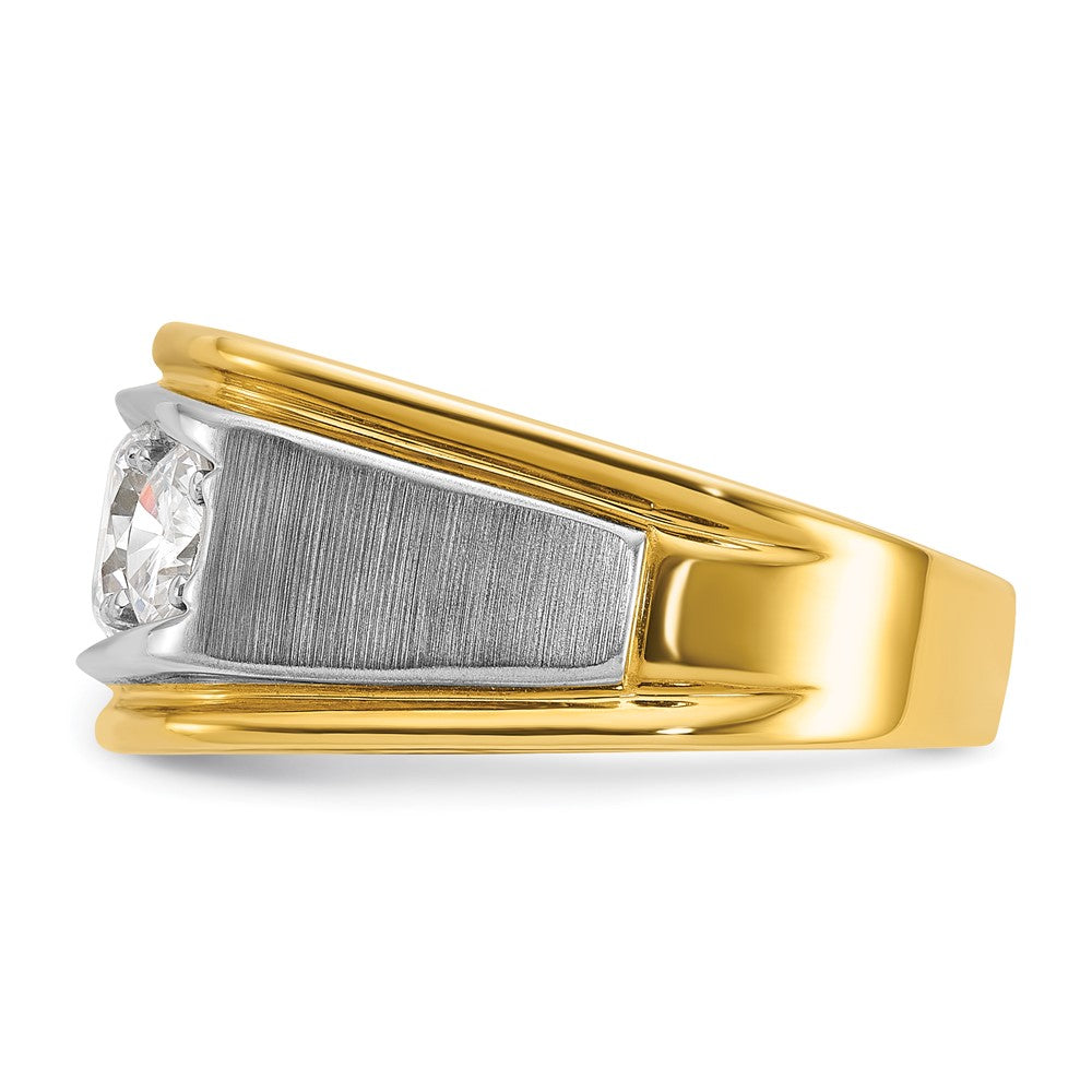 IBGoodman 14k Two-tone Men's Polished and Satin 3-Stone Ring Mounting