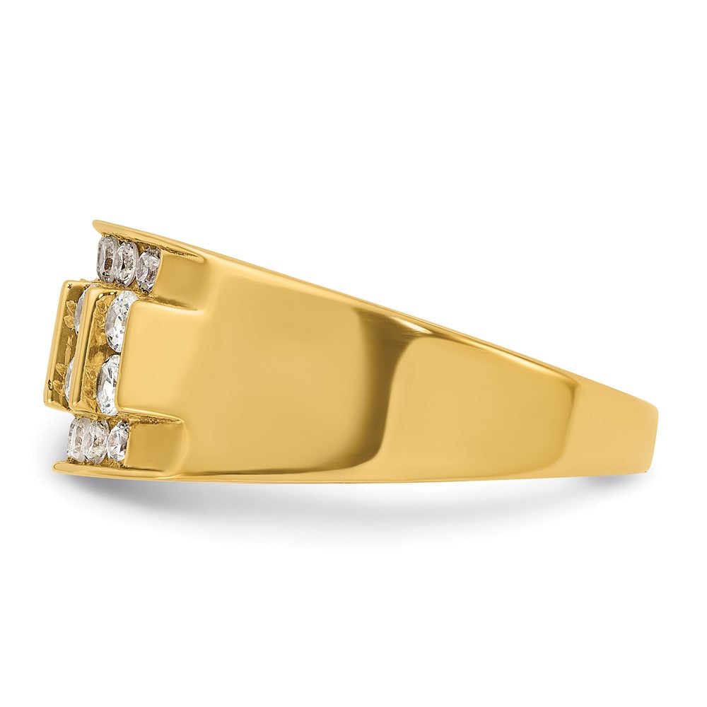 14k IBGoodman Men's Polished 4-Row Ring Mounting