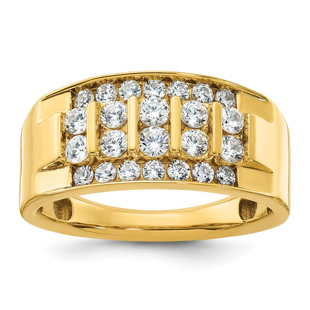 14k IBGoodman Men's Polished 4-Row Ring Mounting